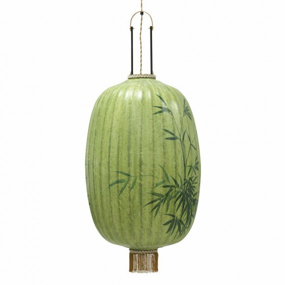 60W Pakabinamas šviestuvas TRADITIONAL LANTERN BAMBOO PAINTING OVAL XL