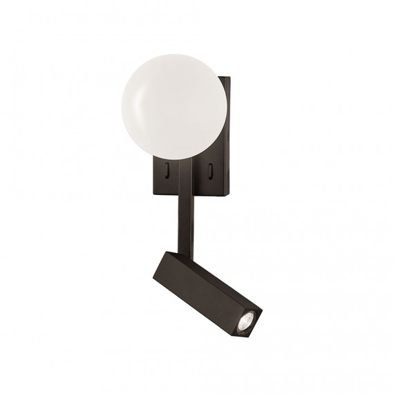 5W + 3W Sieninis LED šviestuvas REFLECT juodas