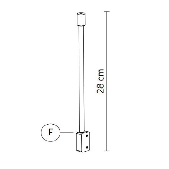 Profilio STANT lubų kabinimo detalė h280 juoda • balta