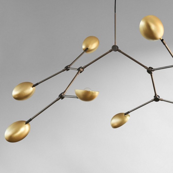 8x4,5W Pakabinamas šviestuvas Drop Chandelier Brass