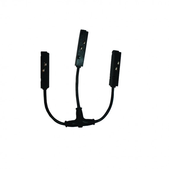 Juoda T formos elektrinė jungtis MAGNETIC 48V DC sistemai