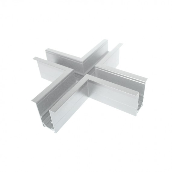 Balta X formos kampinė jungtis įmontuojamai sistemai MAGNETIC 48V DC