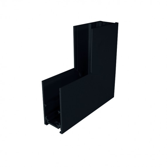 Juoda 90° vidinė jungtis virštinkinei/pakabinamai sistemai MAGNETIC 48V DC