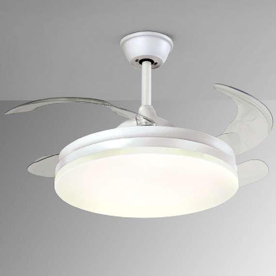 36W 6 greičių LED šviestuvas su ventiliatoriumi VENTO baltas