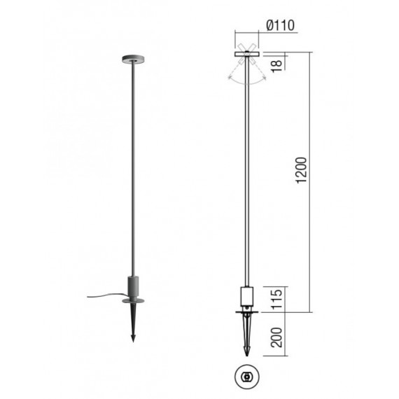 Įsmeigiamas LED šviestuvas ELFIC pilkas H 900 • 1200