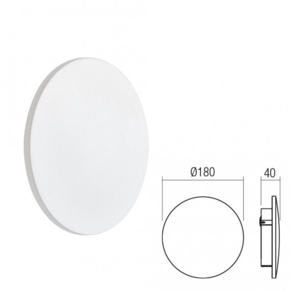 Sieninis LED šviestuvas TANT baltas ø 180 • 240 • 300 mm