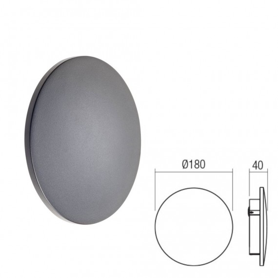 Sieninis LED šviestuvas TANIT pilkas ø 180 • 240 • 300 mm