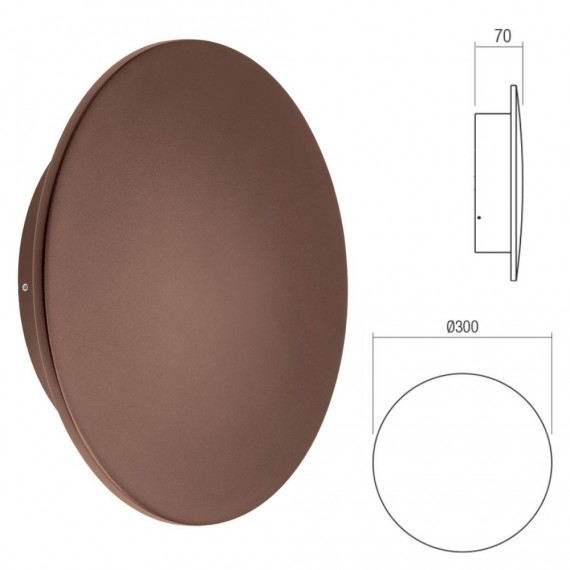 Sieninis LED šviestuvas TANIT rudas ø 180 • 240 • 300 mm