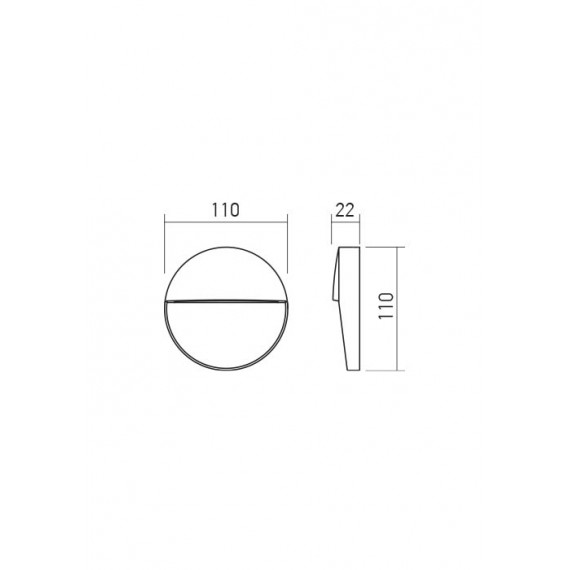 Sieninis šviestuvas LANDER apvalus pilkas ø 110 • 160 mm